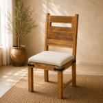 Hand-Carved Solid Wood Dining Chair - Image 2