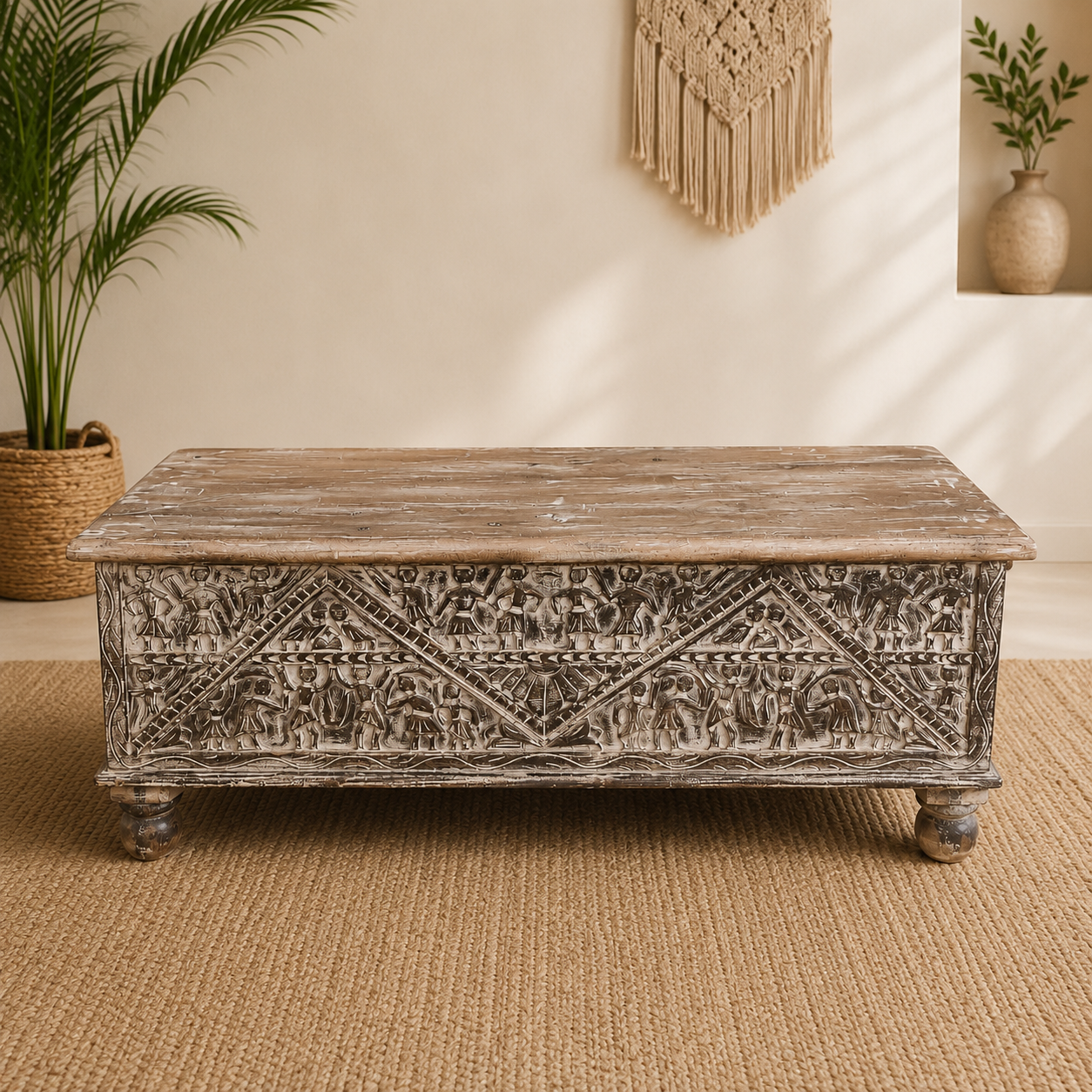 Tribal Carving Trunk Box - Image 1