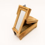 Handcrafted Wooden Shaving Box with Mirror