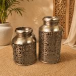 Metal Cutwork Lantern Set