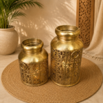 Vintage Cutwork Golden Lantern Set