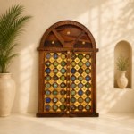 Brass & Tile Fitted Rose Wood Window
