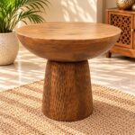 Solid Wood Round Pedestal Side Table - Image 2