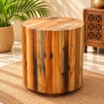 Solid Wood Round Side Table