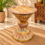 Hand-Painted Wooden Side Table