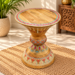 Hand-Painted Wooden Side Table - Image 2