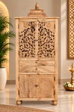 Hand-Carved Floral Doors Temple