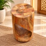 Solid Wood Side Table with Sculptural Cutout - Image 2