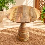 Handcrafted Natural Wood Round Side Table