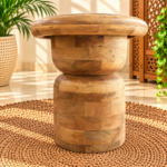 Handcrafted Natural Wood Side Table - Image 2