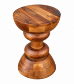 Sculptural Wooden Side Table – Rich Brown Finish - Image 2
