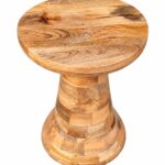 Handcrafted Mango Wood Side Table – Natural Finish