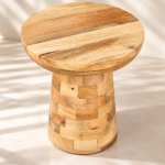 Sculptural Mango Wood Side Table