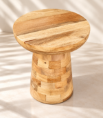 Sculptural Mango Wood Side Table